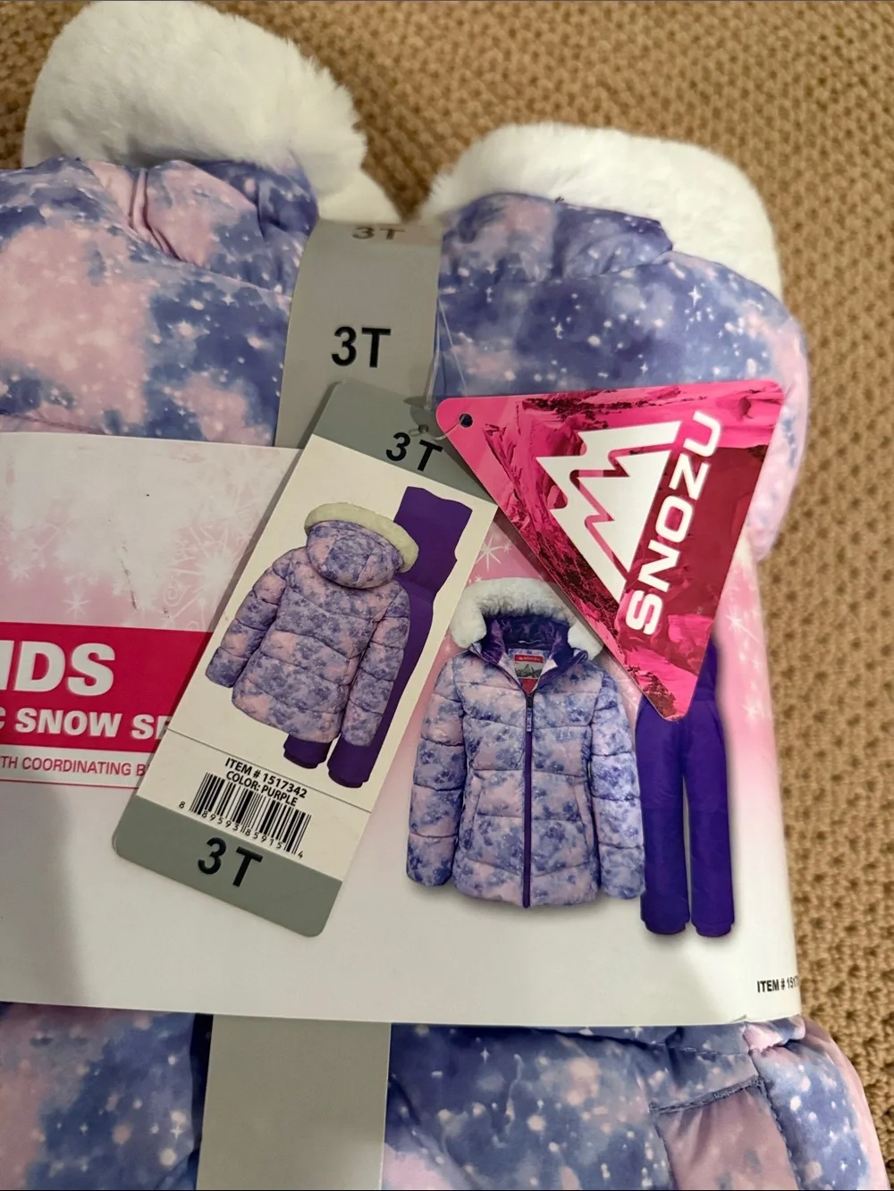 Snozu Girls Pink & Blue Galaxy Print 2-Piece Pajama Set